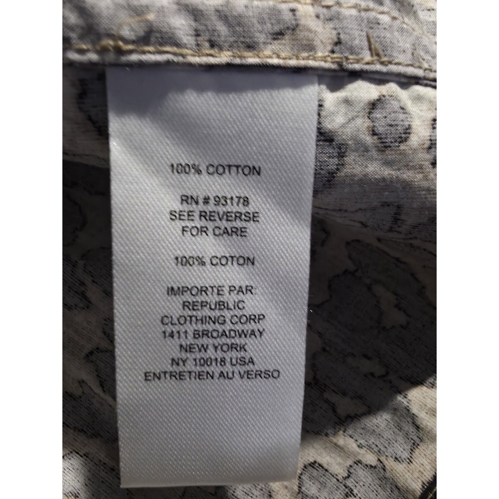 NWOT Industry Leopard Print Peplum Top Puff Sleeve Tie Front XS - Picture 5 of 7